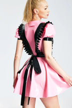 Bubblegum Pink, trim color is Black 'Lolita' Maid Latex Dress