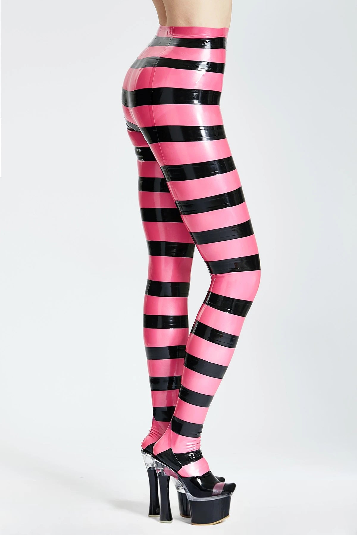 Candy' Striped Latex Tights