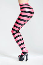 Candy' Striped Latex Tights