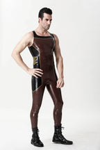 Chocolate Male 'Flavius' Singlet Style Zipper-less Latex Catsuit