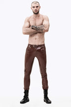 Chocolate Male Latex 'Cargo' Pocketed Latex Jeans
