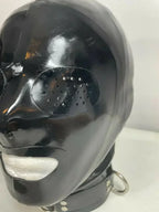 Classic Full Face Latex Mask with D-Ring Collar