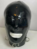 Classic Full Face Latex Mask with D-Ring Collar
