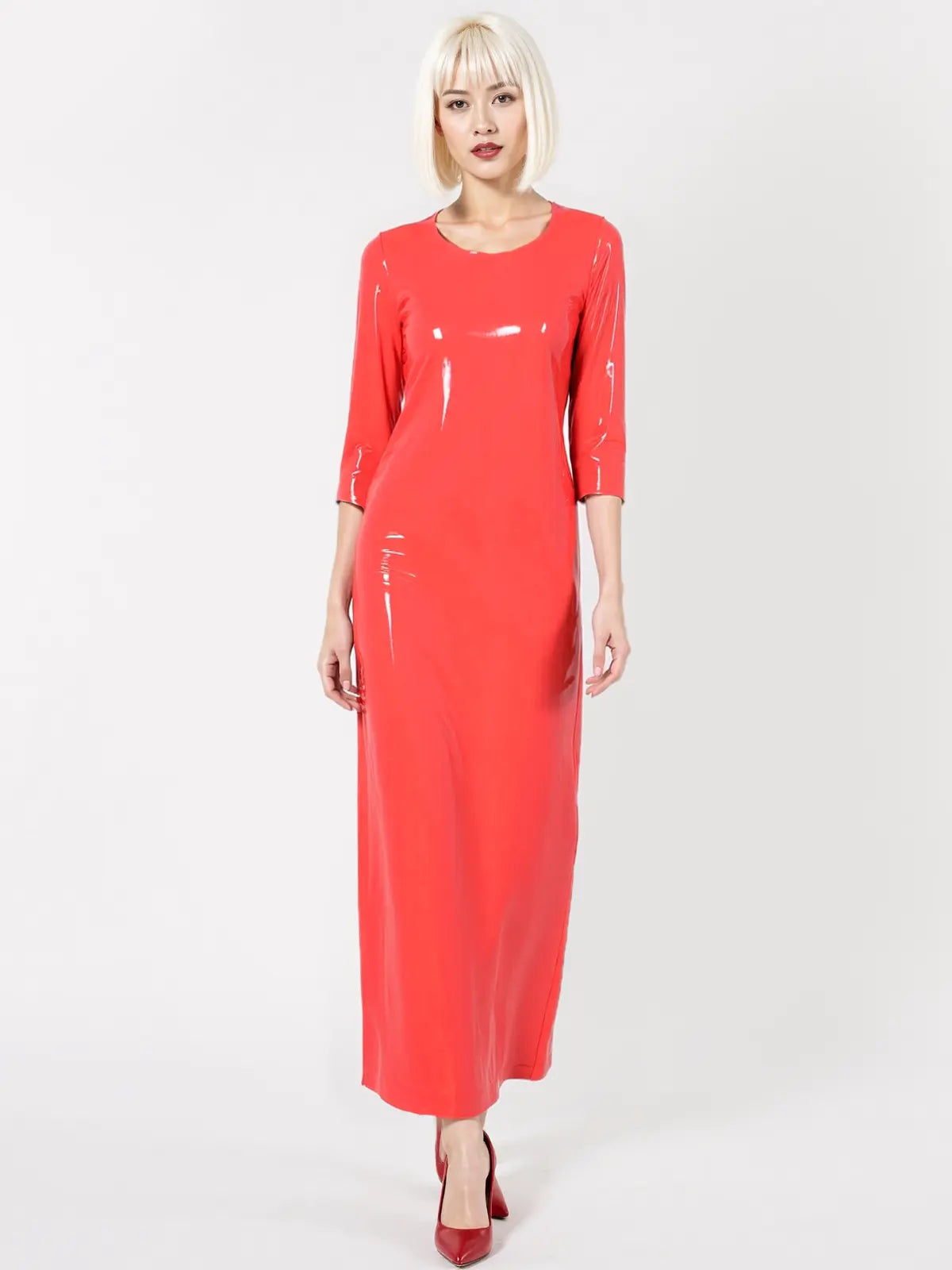 Coral Latex Dress