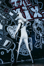 Cream White Male 'White Steppe' Spidey Latex Catsuit
