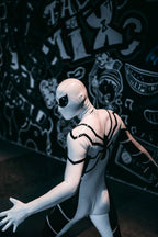 Cream White Male 'White Steppe' Spidey Latex Catsuit