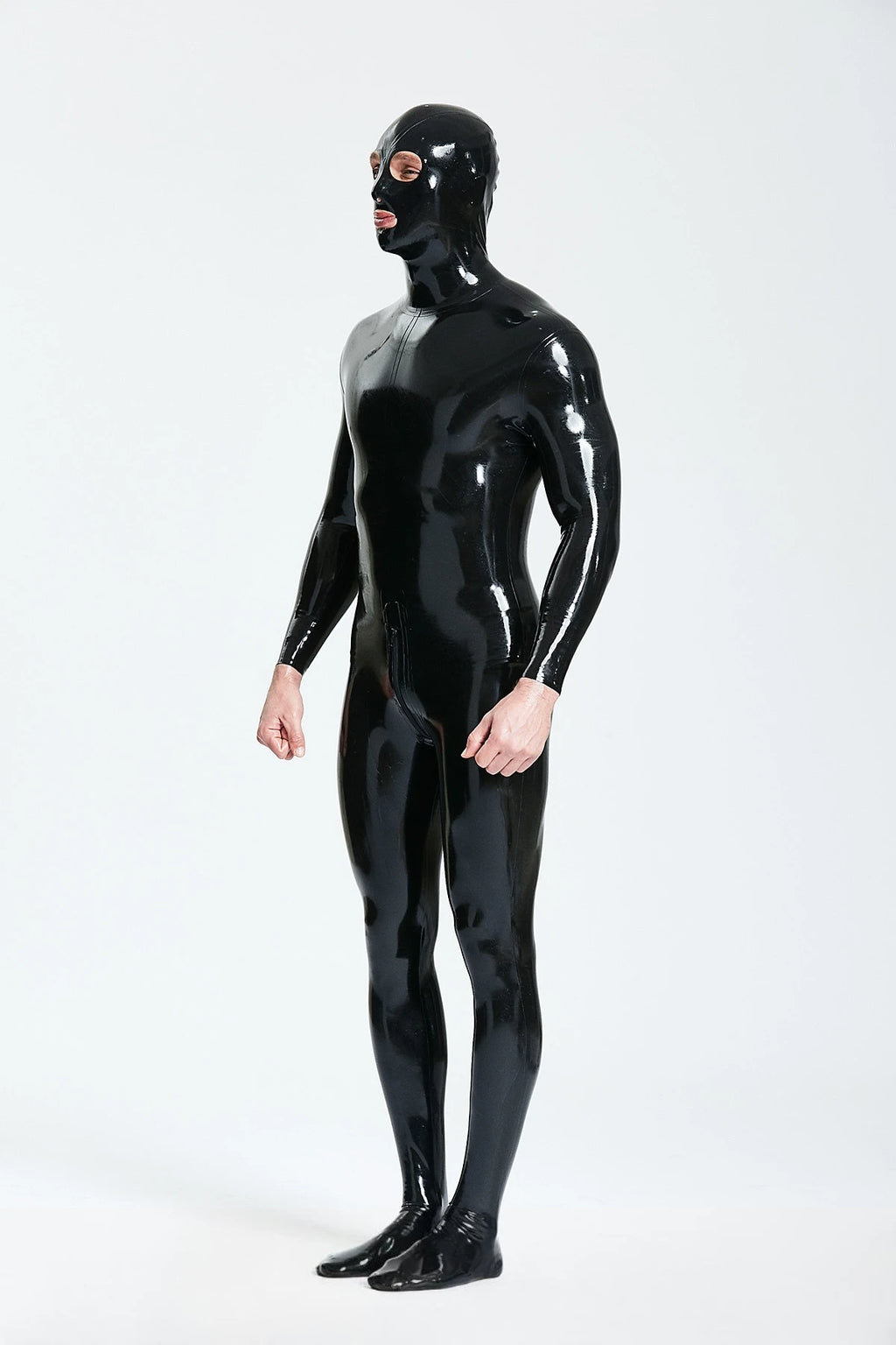 Dark Blue Male Standard 'Gimp' Fully-Enclosed Latex Catsuit