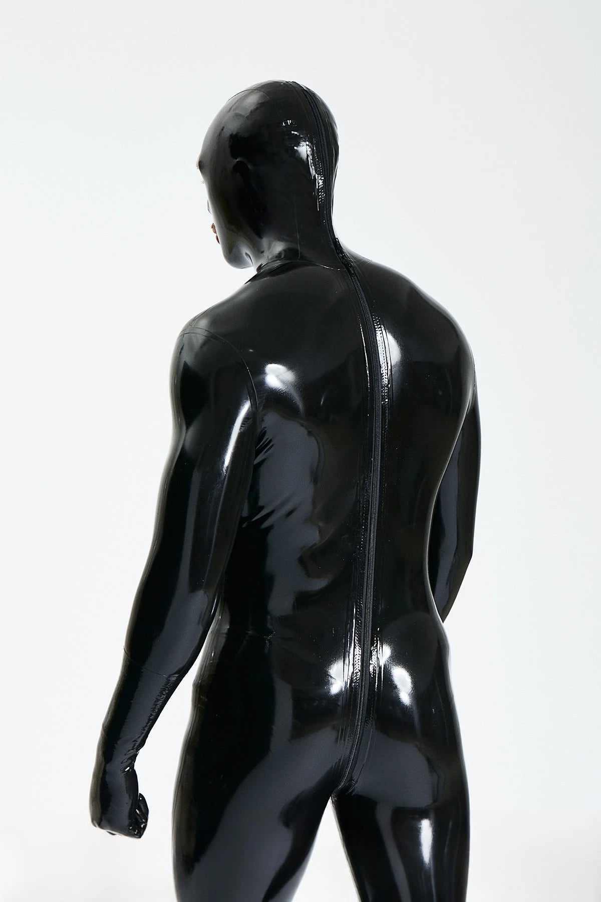 Dark Blue Male Standard 'Gimp' Fully-Enclosed Latex Catsuit