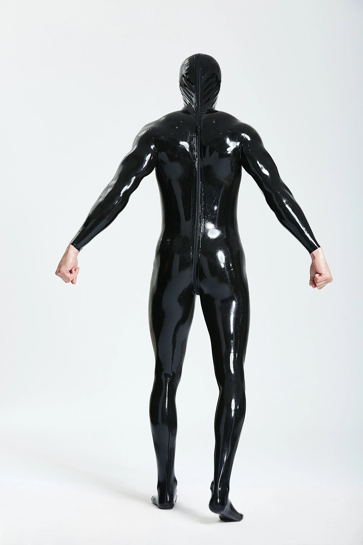 Dark Blue Male Standard 'Gimp' Fully-Enclosed Latex Catsuit