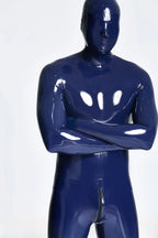 Dark Blue Male Standard 'Gimp' Fully-Enclosed Latex Catsuit