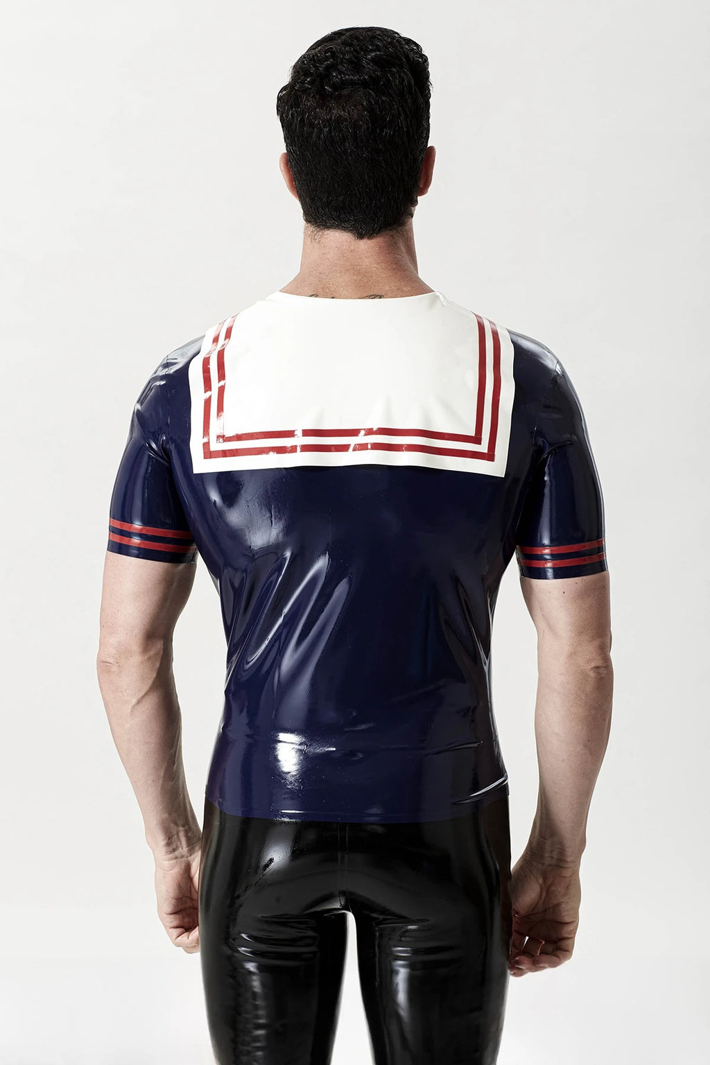 Dark Blue Male Latex 'Jack Tar' Naval T-Shirt