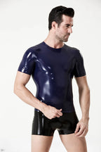 Dark Blue Male 'Back Spider' Latex T-Shirt