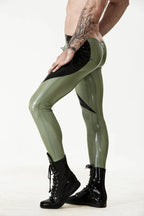 Electric Leaf Male 'Pointed Panels' Through-Zip Latex Leggings