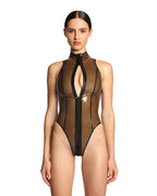 "Entropy" Latex Bodysuit — Smoky Black