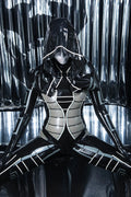 Black 'Heloise' Hooded Latex Catsuit