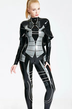 Black 'Heloise' Hooded Latex Catsuit