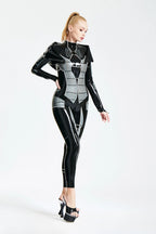 Black 'Heloise' Hooded Latex Catsuit