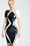 Black 'Hourglass' Cocktail Latex Dress