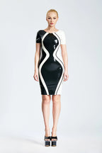 Black 'Hourglass' Cocktail Latex Dress