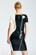 Black 'Hourglass' Cocktail Latex Dress