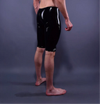 Knee-Length 0.40mm Latex Shorts with Crotch Zip