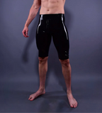 Knee-Length 0.40mm Latex Shorts with Crotch Zip