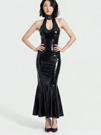 Latex Arabella Rubber Hobble Dress in Black