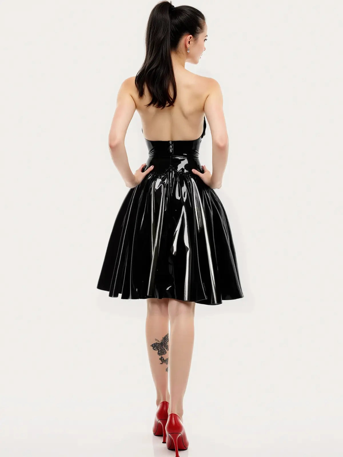 Latex Basics Circle Skirt — Black