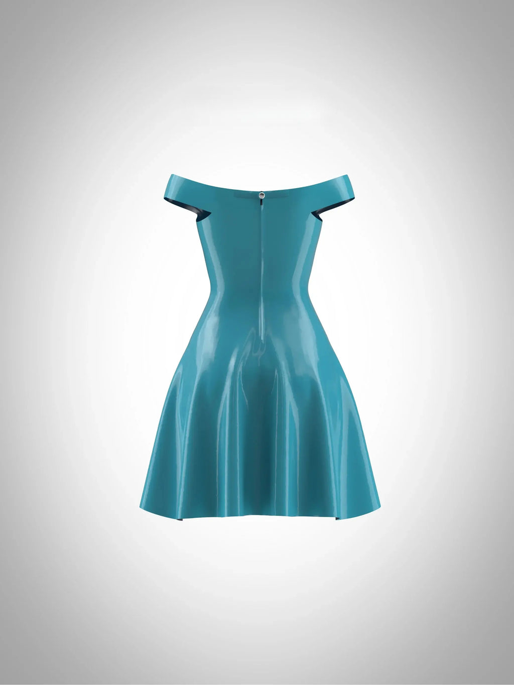 Latex Bimbette Skater Dress — Turquoise