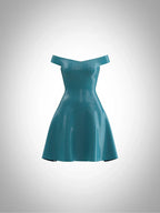 Latex Bimbette Skater Dress — Turquoise