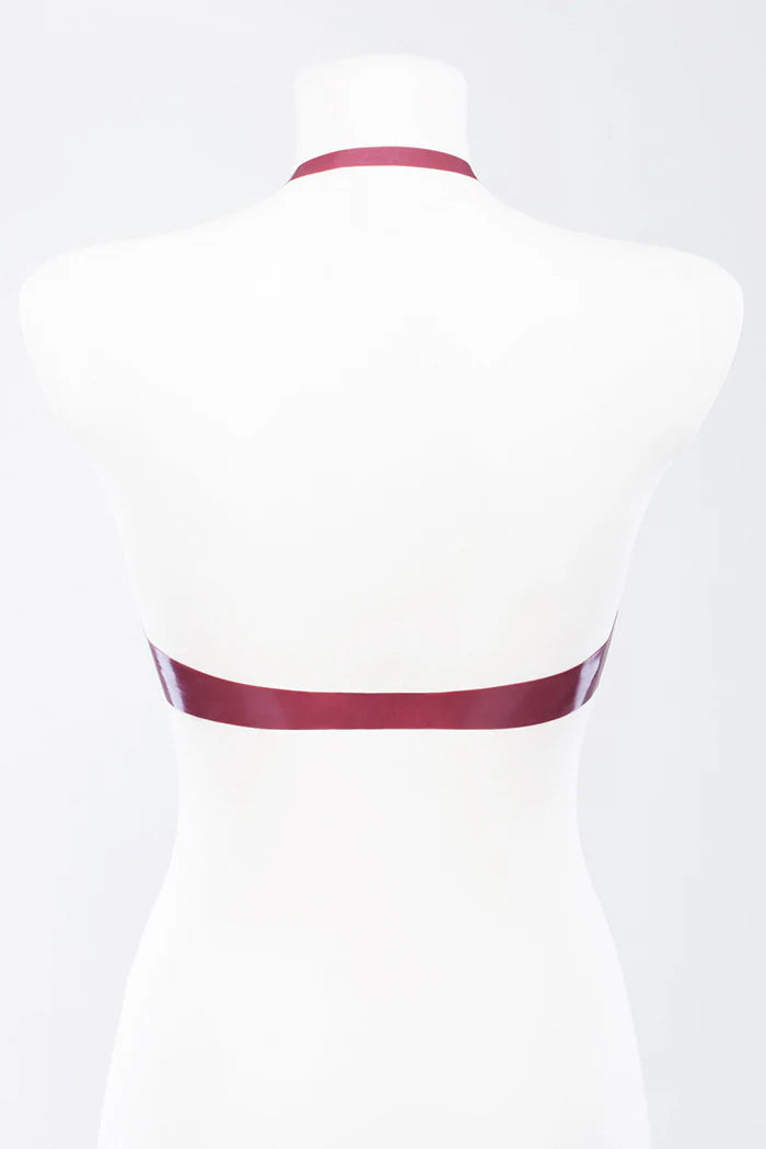 Latex Bra with Bow Detail — Clasp-Free with Optional Button Back