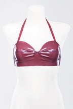 Latex Bra with Bow Detail — Clasp-Free with Optional Button Back