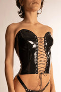 Latex Corset Top — Strapless, Lace-Up Front & Sweetheart Bust