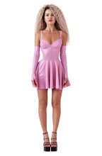 Latex Doll Dress in Pink — Skater Style, Ruffled Skirt & Zipper