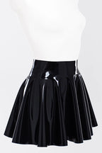 Latex Fit-and-Flare Skirt with Belt