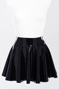 Latex Fit-and-Flare Skirt with Belt