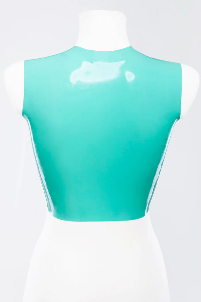 Latex Fitted Top with Cups — Optional Back Zipper