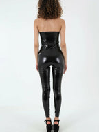 Latex Halter Neck Catsuit — Keyhole Front, Sleeveless