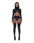 Latex High-Waist Briefs with Functional Zip