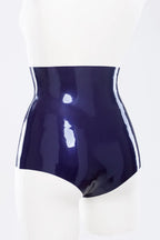 Latex High-Waisted Shorts with Optional Crotch Cutout or Zipper