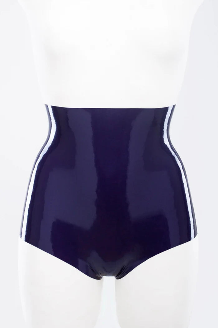 Latex High-Waisted Shorts with Optional Crotch Cutout or Zipper