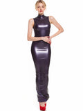 Latex Hobble Dress in Purple