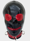 Latex Hood with Compound Eye Panels & D-Ring Collar — Kamen Rider