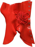 Latex Hood with Neck Corset Collar in Red — Back Lacing