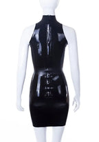 Latex Laura Mini Dress with Snake Belt & Keyhole Cleavage