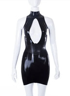 Latex Laura Mini Dress with Snake Belt & Keyhole Cleavage