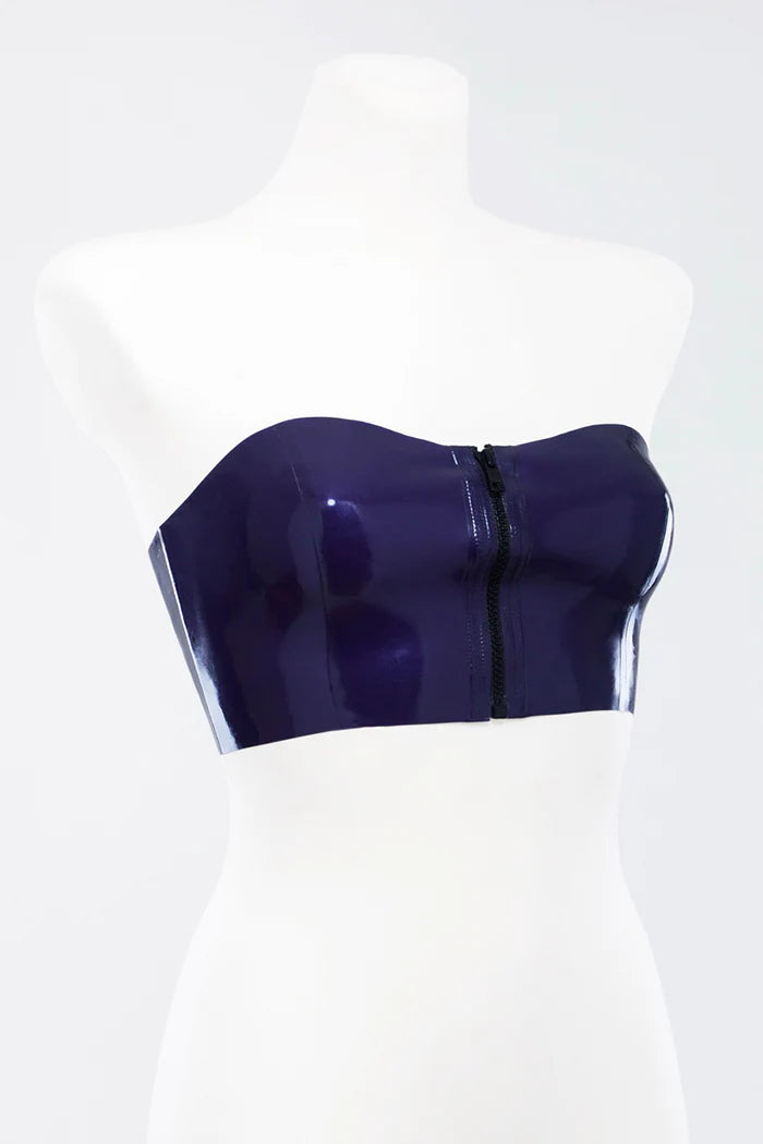 Latex Top with Shaping Seams & Detachable Front Zipper