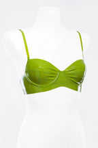 Latex Underwire Bra with Adjustable Straps & Button Back