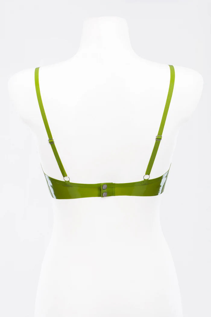 Latex Underwire Bra with Adjustable Straps & Button Back