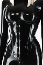 Latex Waist-Reducing Corset — Double-Layer with Busk & Back Lacing